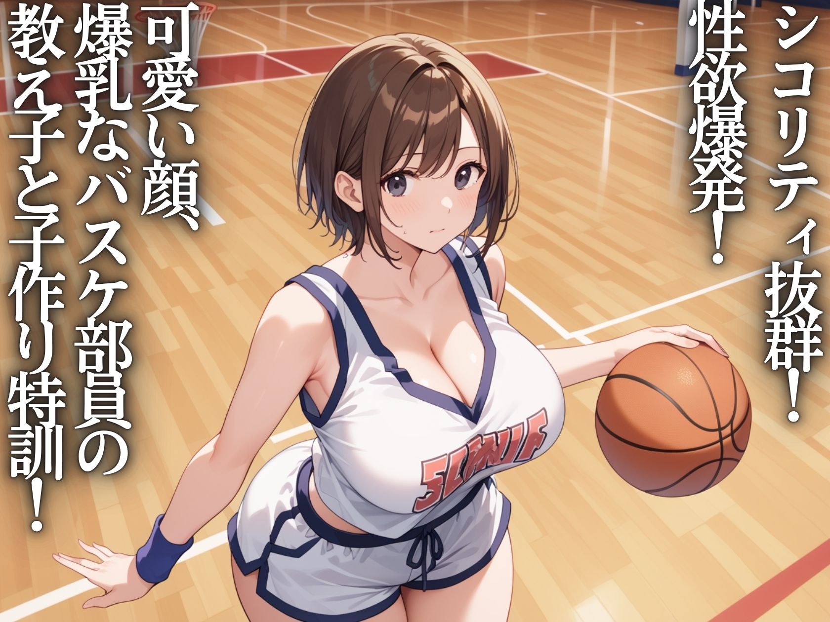 サンプル画像1:淫乱学園〜生意気な爆乳バスケ部JKを孕ませ種付け特訓(そいやっさ) [d_544997]