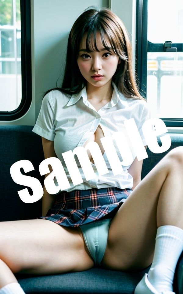 サンプル画像3:淫乱巨乳美女シリーズ Vol2.電車の制服美女編〜おまんこ、さわってほしい・・・(妄想パラダイス) [d_545056]