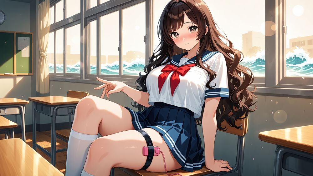 サンプル画像5:カメラの前で乱れる金髪と黒髪の爆乳グラドル(御一堂) [d_545171]