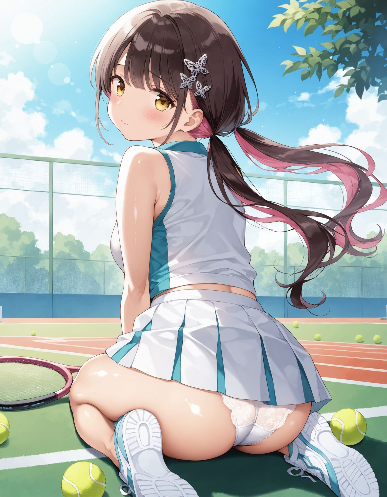 サンプル画像5:テニスウェアで座りパンチラ(D.P.H.) [d_545198]