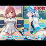 テニスウェアで座りパンチラ