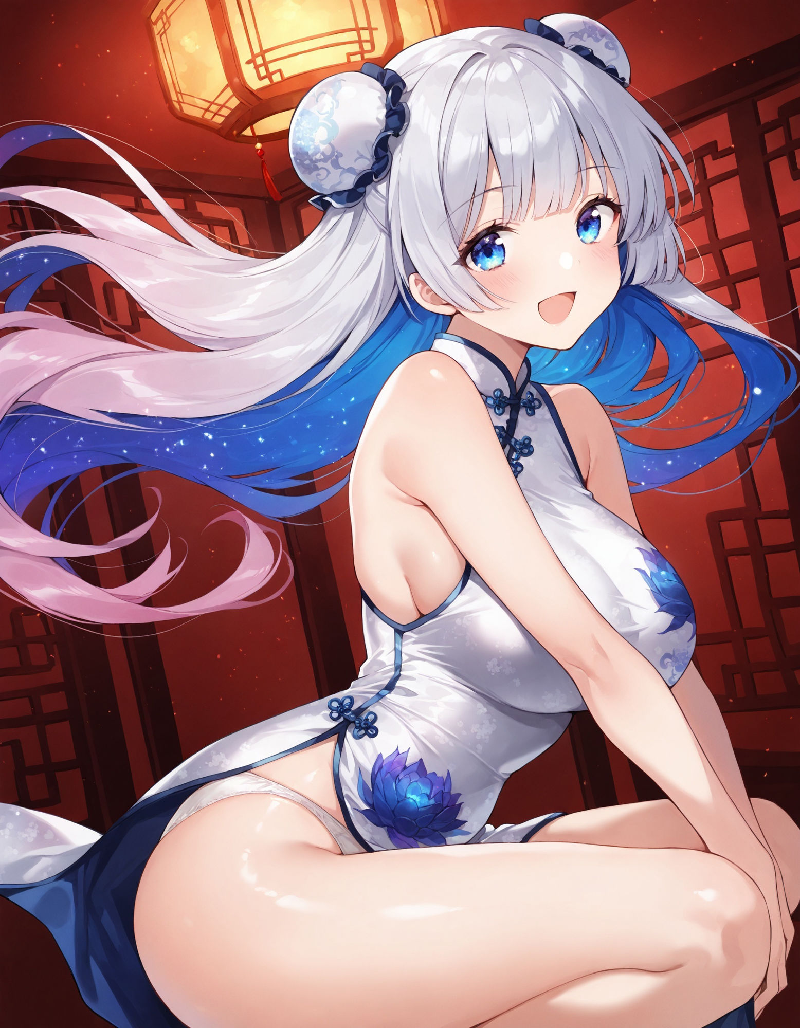 サンプル画像1:チャイナドレスでしゃがみパンチラ(D.P.H.) [d_545223]