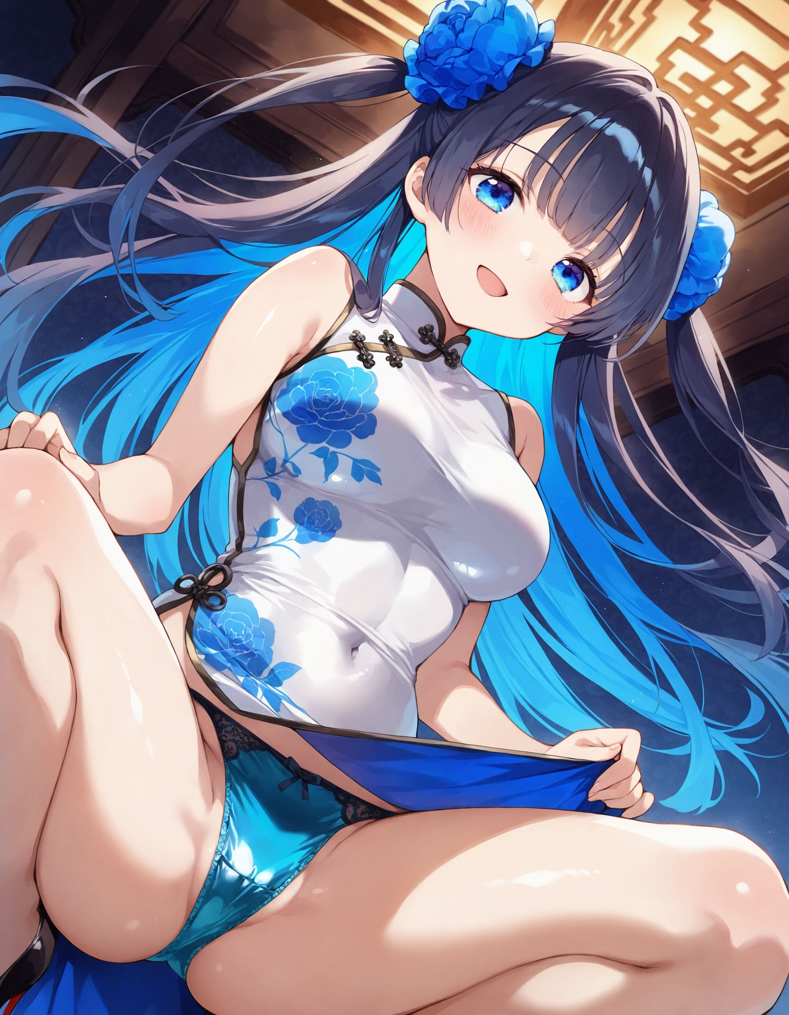 サンプル画像3:チャイナドレスでしゃがみパンチラ(D.P.H.) [d_545223]