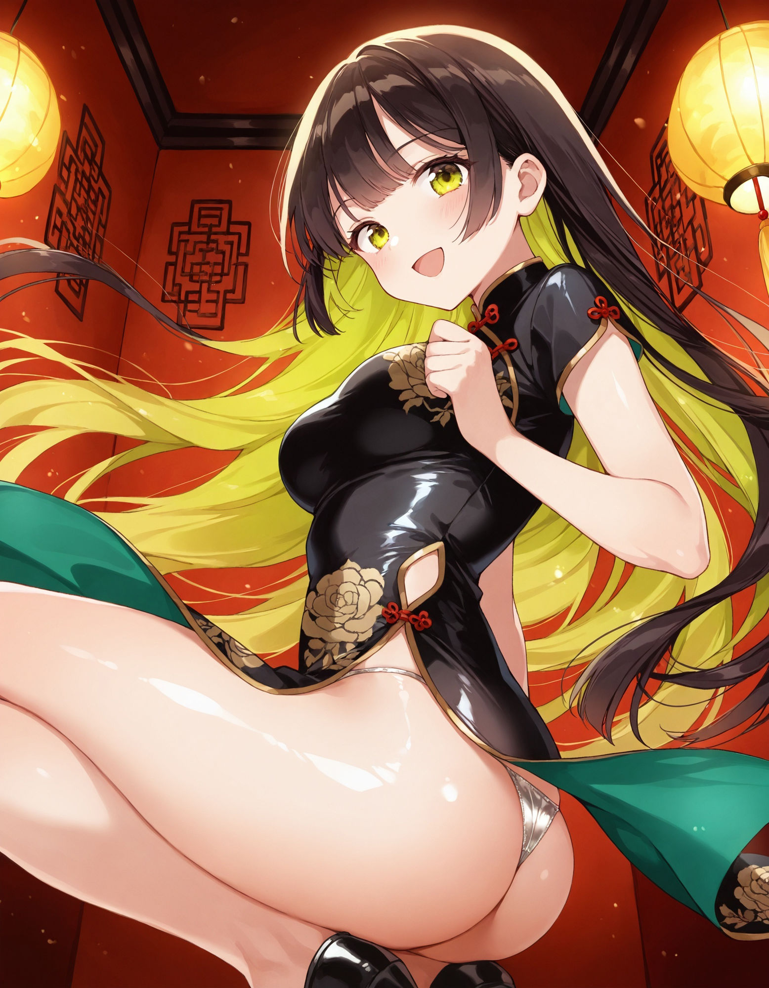 サンプル画像5:チャイナドレスでしゃがみパンチラ(D.P.H.) [d_545223]