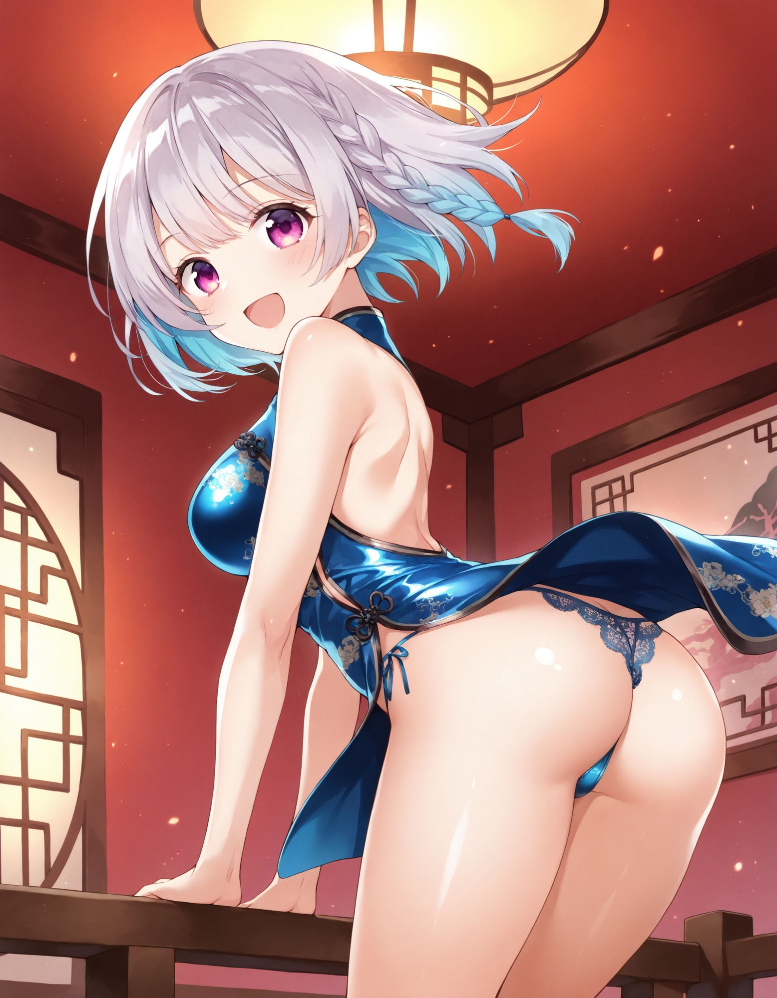 サンプル画像5:チャイナドレスで前かがみパンチラ(D.P.H.) [d_545229]