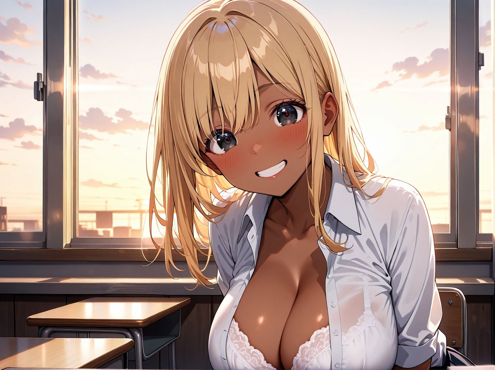 サンプル画像1:褐色肌の生意気ギャル女子校生をわからせる(くみん) [d_545344]