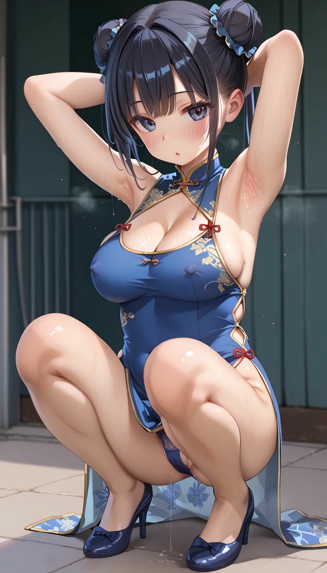 サンプル画像4:チャイナドレス美女は脇汗を見せつけたい(やらし屋本舗) [d_545413]