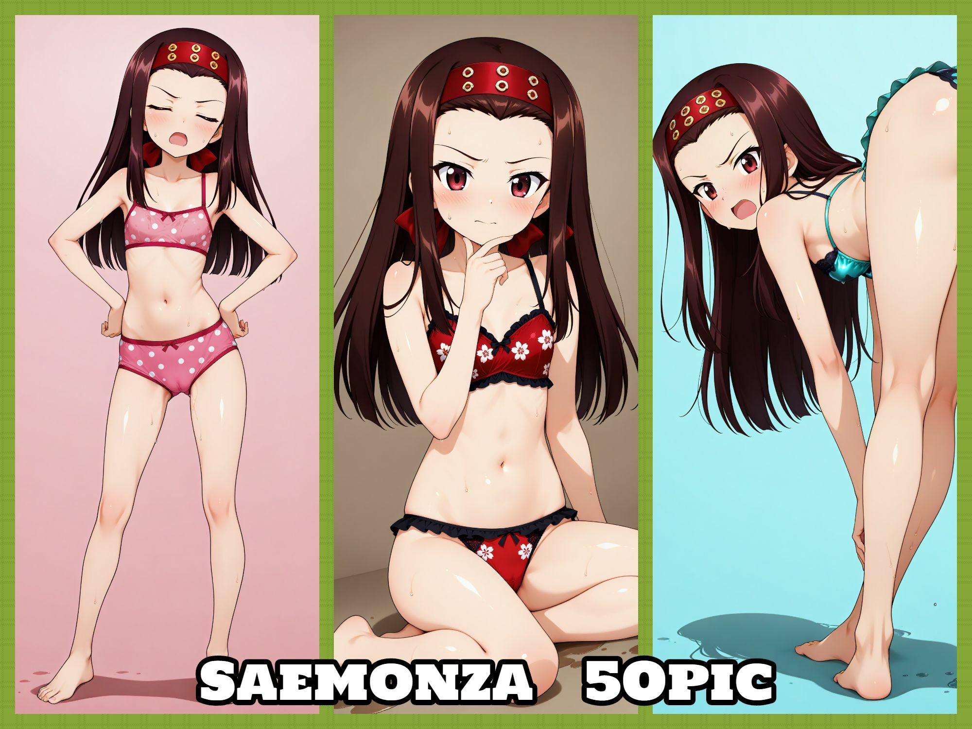 サンプル画像5:Girls underwear panties and bra カバさんチーム編(令和の池田亀太郎) [d_545429]