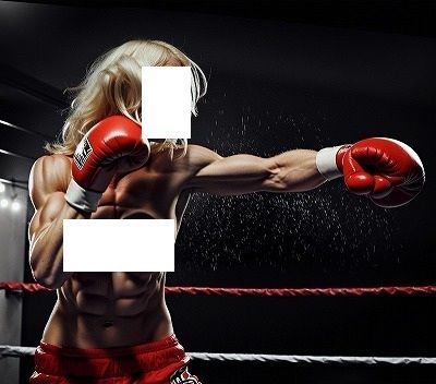 サンプル画像3:FIGHTING GIRLS MAGAZINE:戦う女パツキントップレスボクサーのパンツも脱げ落ちそうなぐらい激しい練習風景のひとコマ(EROISM) [d_545451]