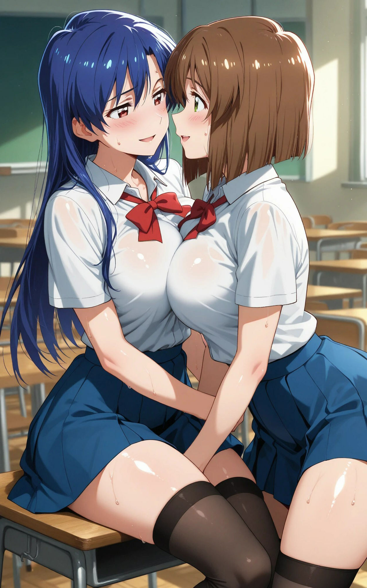 サンプル画像1:【発情美少女】【百合】アイドル☆スター 如月☆早×萩☆雪歩(画像生成マン) [d_545455]