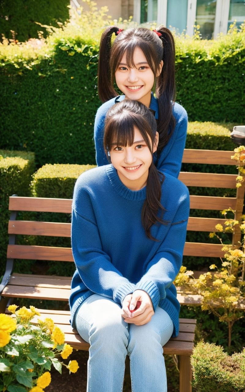 サンプル画像3:AI美女写真集┃仲良しの乙女(AI美女写真集┃清楚な大人) [d_545475]