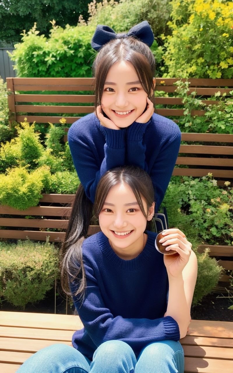 サンプル画像5:AI美女写真集┃仲良しの乙女(AI美女写真集┃清楚な大人) [d_545475]