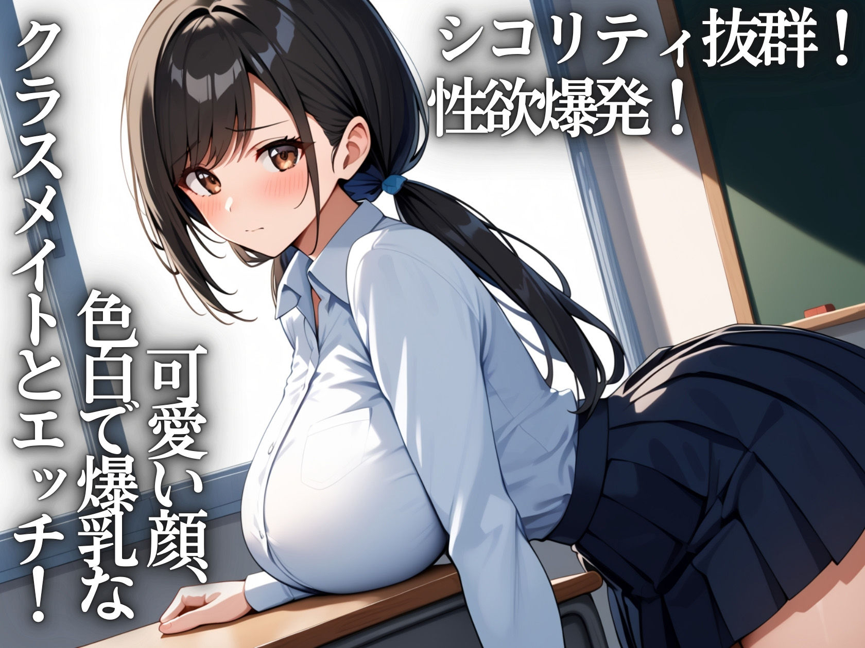 サンプル画像1:爆乳学園No.1〜隣の席のたゆんたゆんデカパイJKを肉オナホにしたったwww(うおでっか) [d_545587]