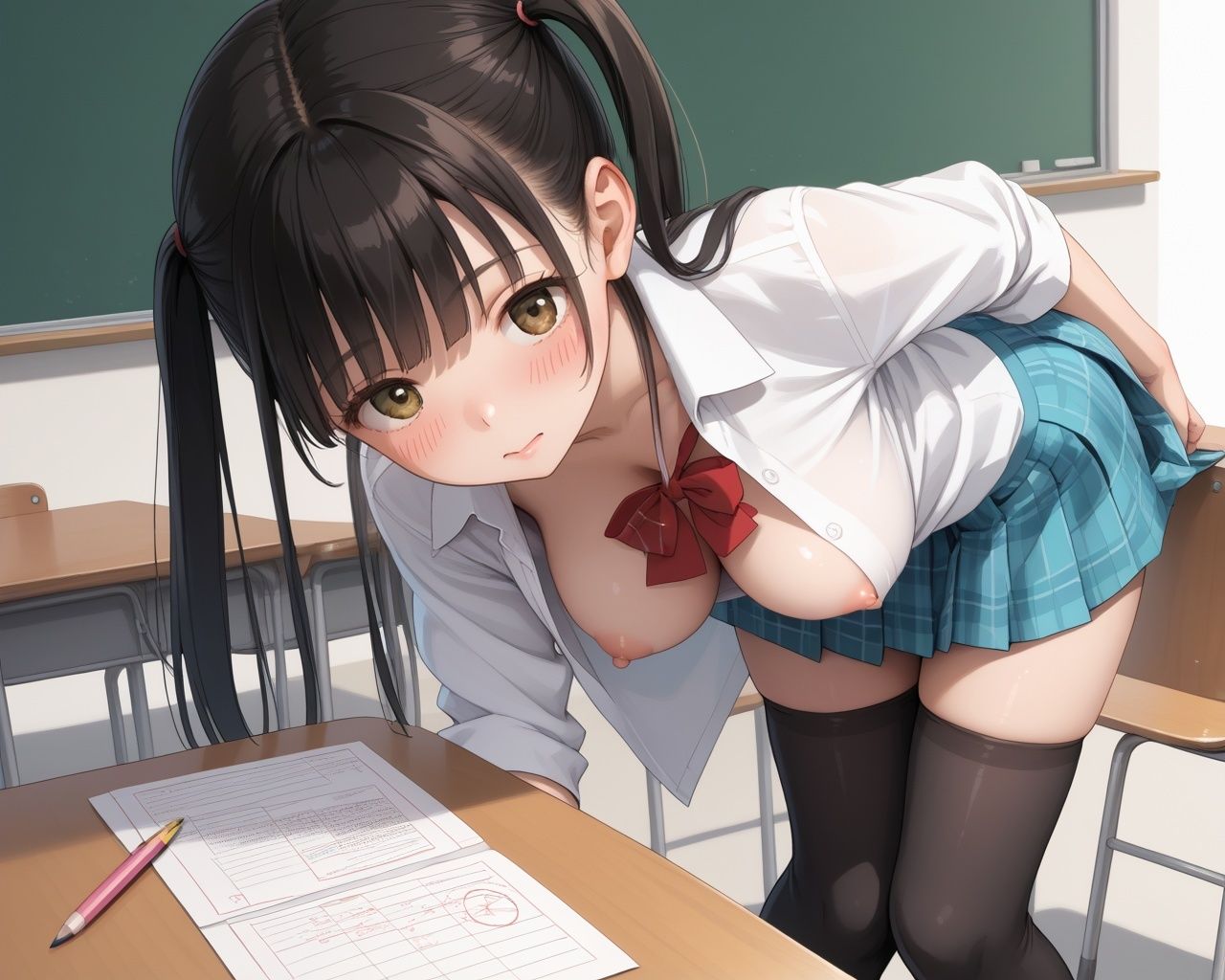 サンプル画像3:ロリ巨乳女子校生は膨らんだパイの性指導を受けたい(あめりかん極太ロリロリそーせーじ) [d_545780]