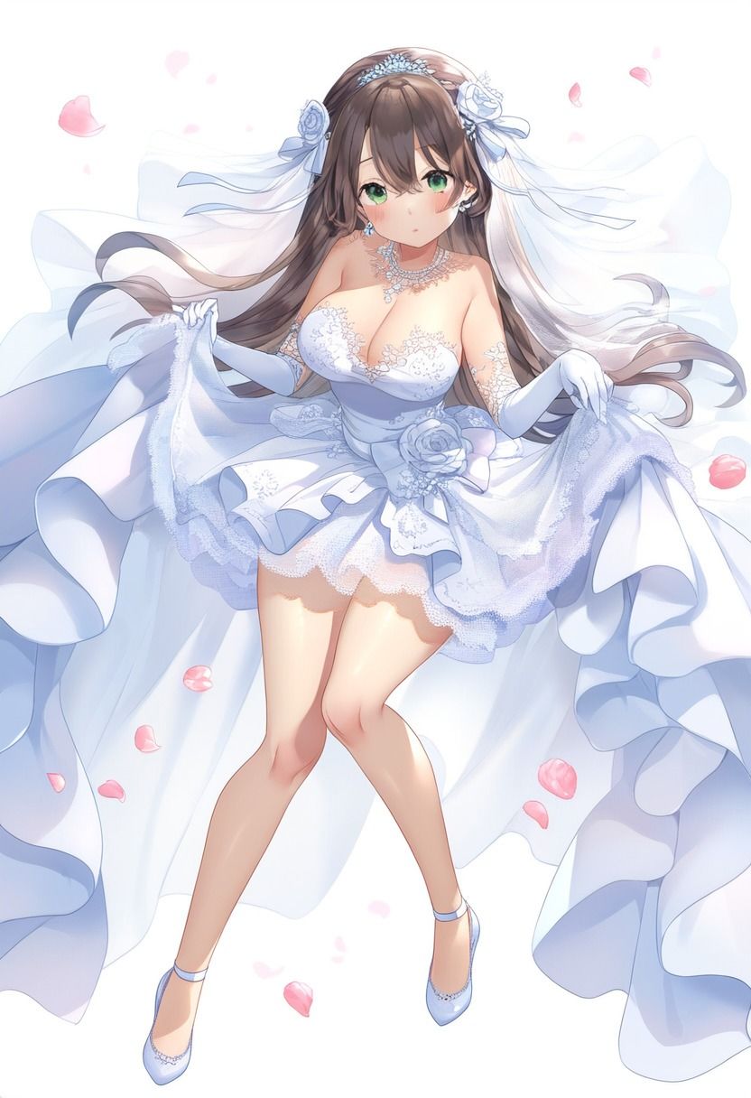 サンプル画像1:ウェディングドレスの可愛い女の子100枚(AIグラビア研究所) [d_545782]