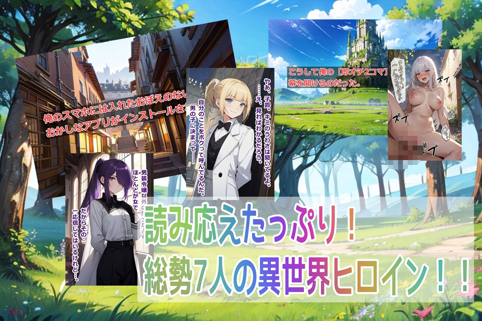 サンプル画像2:おかしなスマホアプリで異世界の「男装令嬢・騎士様」を【即オチ2コマ】させる話(くまとねこ屋) [d_545801]