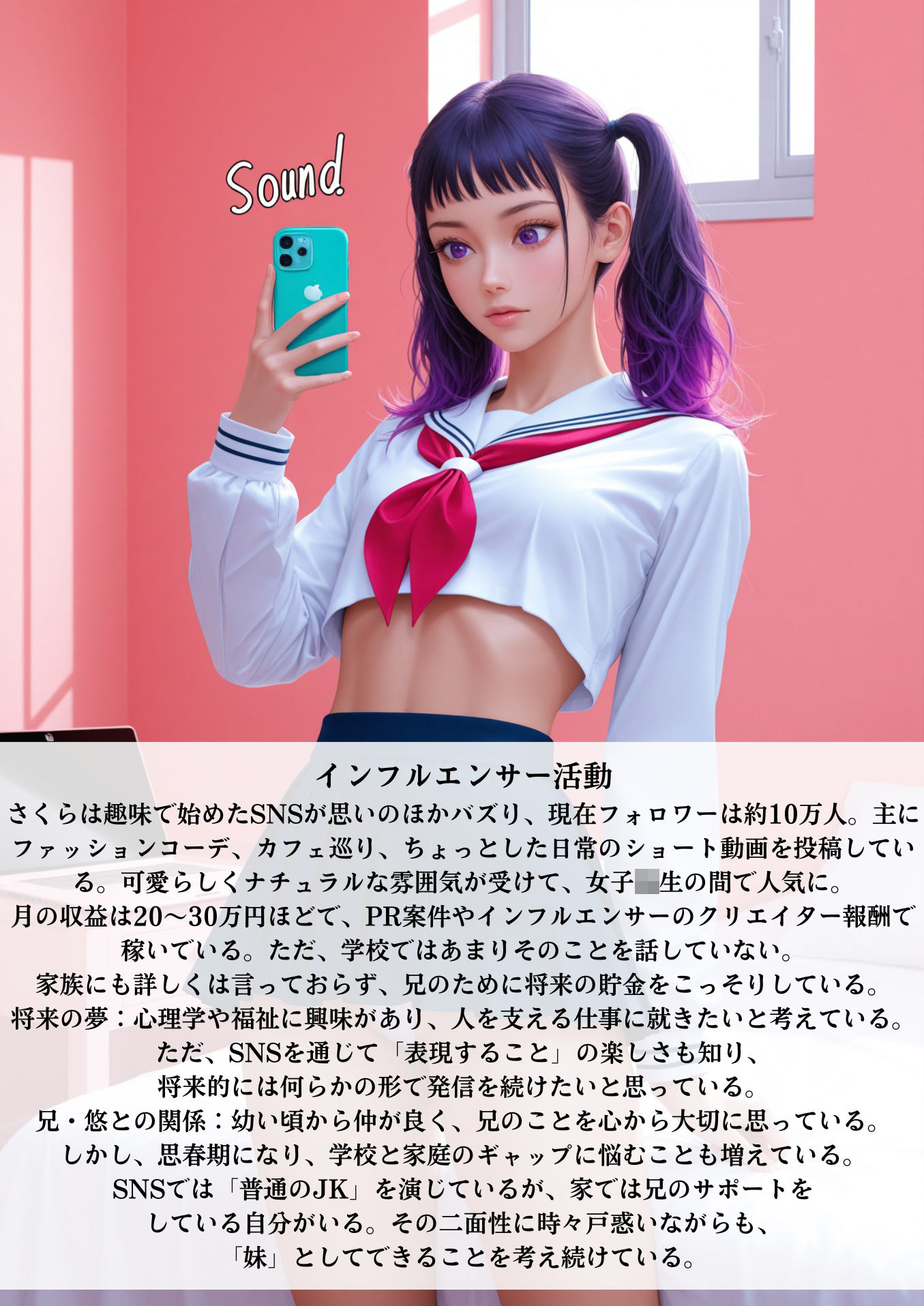 サンプル画像4:売れっ子インフルエンサーのあぶない家庭事情(シロウトAI美女AMU) [d_545921]