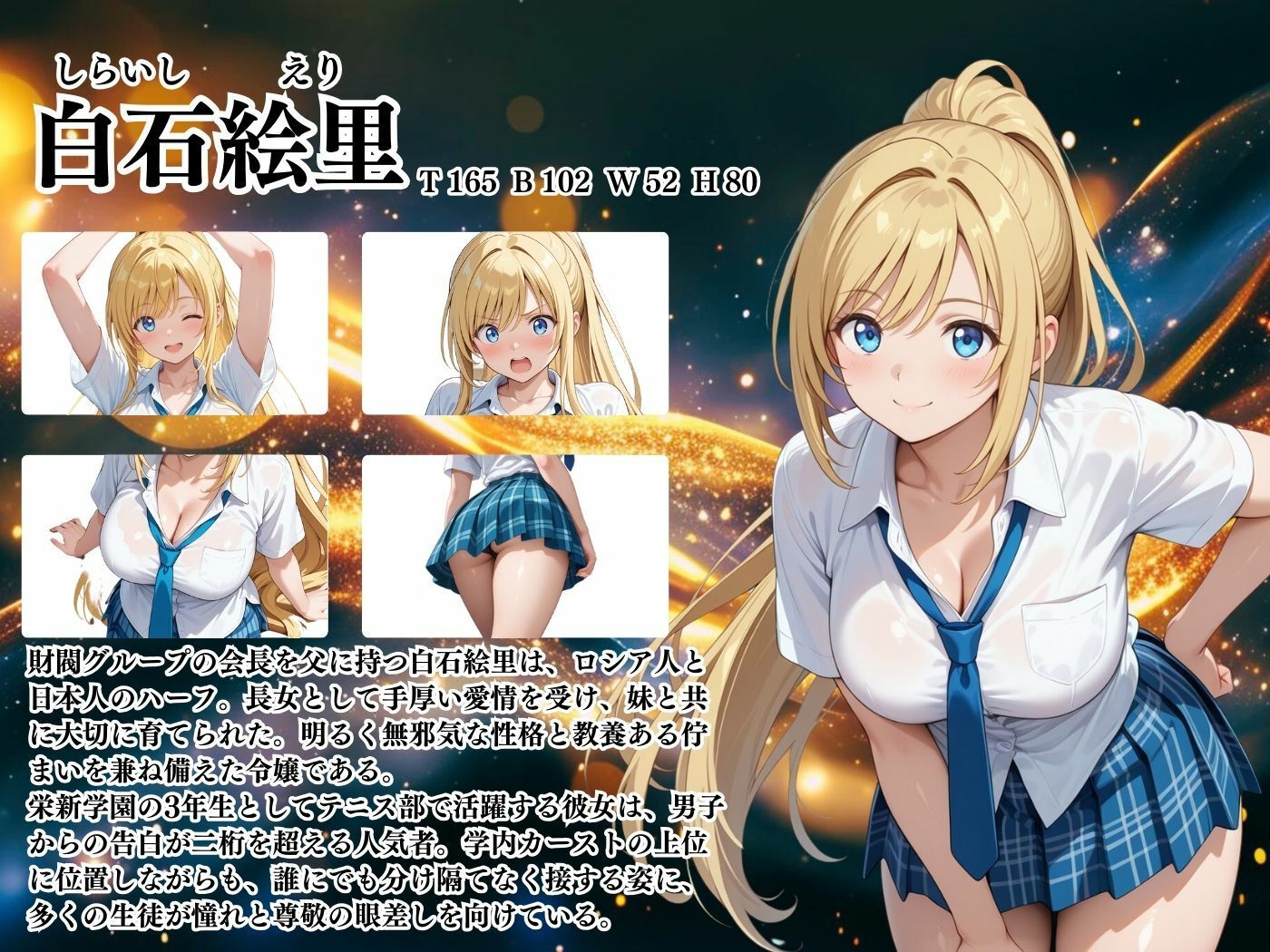 サンプル画像2:【4Kイラスト】1万3000人の生徒を抱いた校長による白石絵里への性指導（スク水編）(Re:ライト_栄新学園) [d_545955]