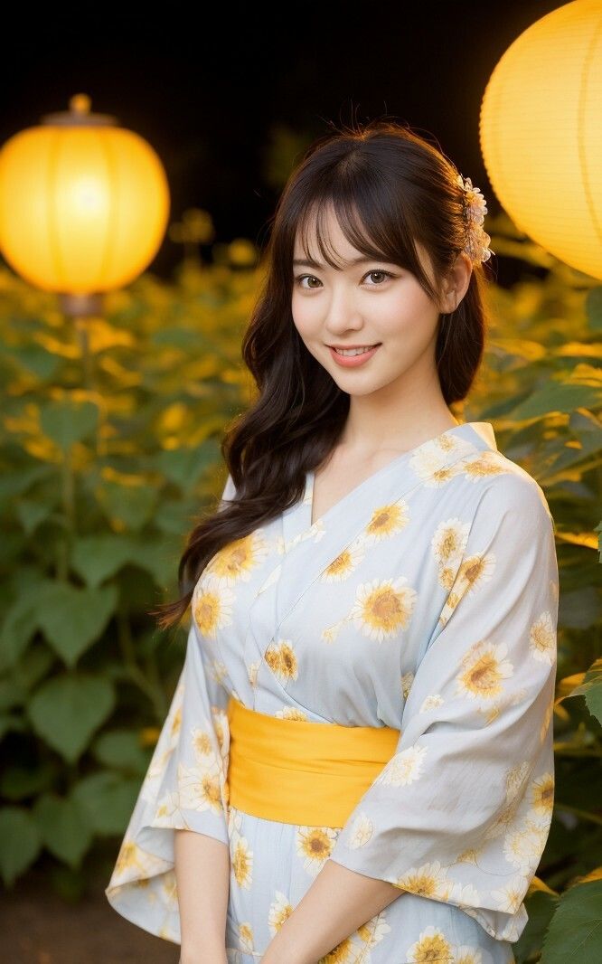 サンプル画像1:【美女名録】vol2.15  向日葵の夜──ひまわり畑で待つ君  206枚【AIグラビア写真集】(AI美女制作参謀本部2課) [d_546044]