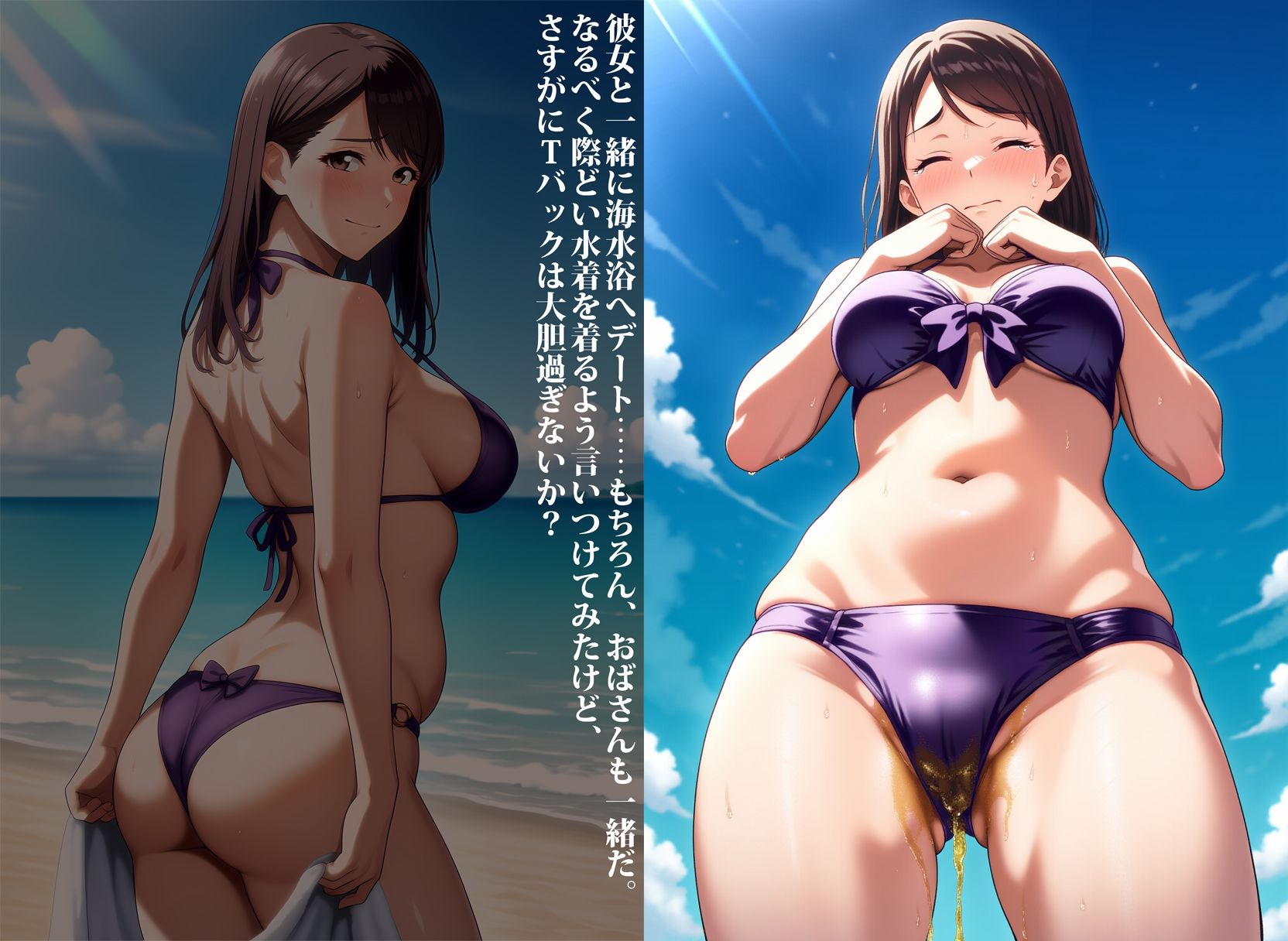 【エロ漫画】彼女の母親、こっそり失禁調教中7