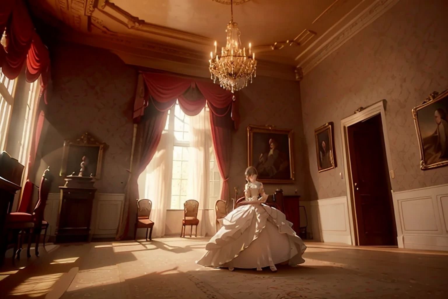 サンプル画像1:城・屋敷の舞踏会場  背景素材(豊川内角) [d_546160]