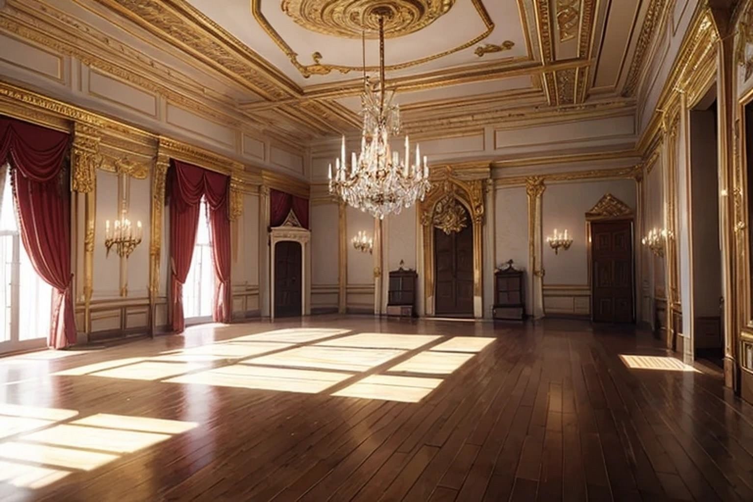 サンプル画像3:城・屋敷の舞踏会場  背景素材(豊川内角) [d_546160]