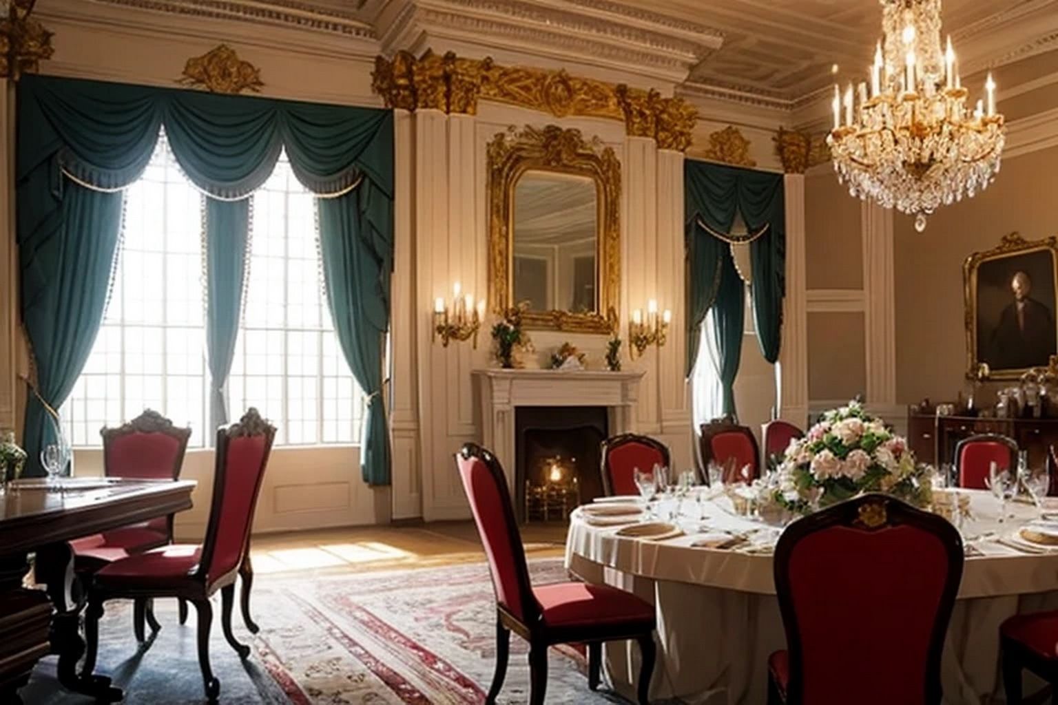 サンプル画像6:城・屋敷の舞踏会場  背景素材(豊川内角) [d_546160]