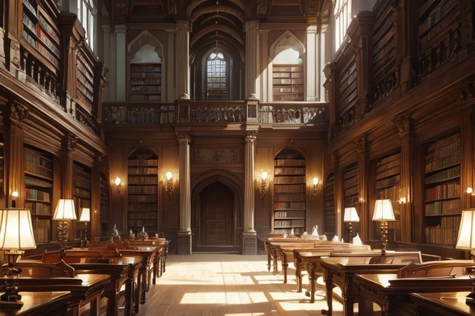 サンプル画像2:城・屋敷の図書室  背景素材(豊川内角) [d_546163]