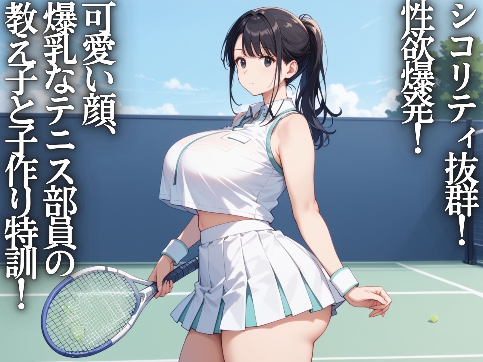 サンプル画像1:淫乱学園〜激カワ爆乳テニス部JKを孕ませ種付け特訓(そいやっさ) [d_546213]