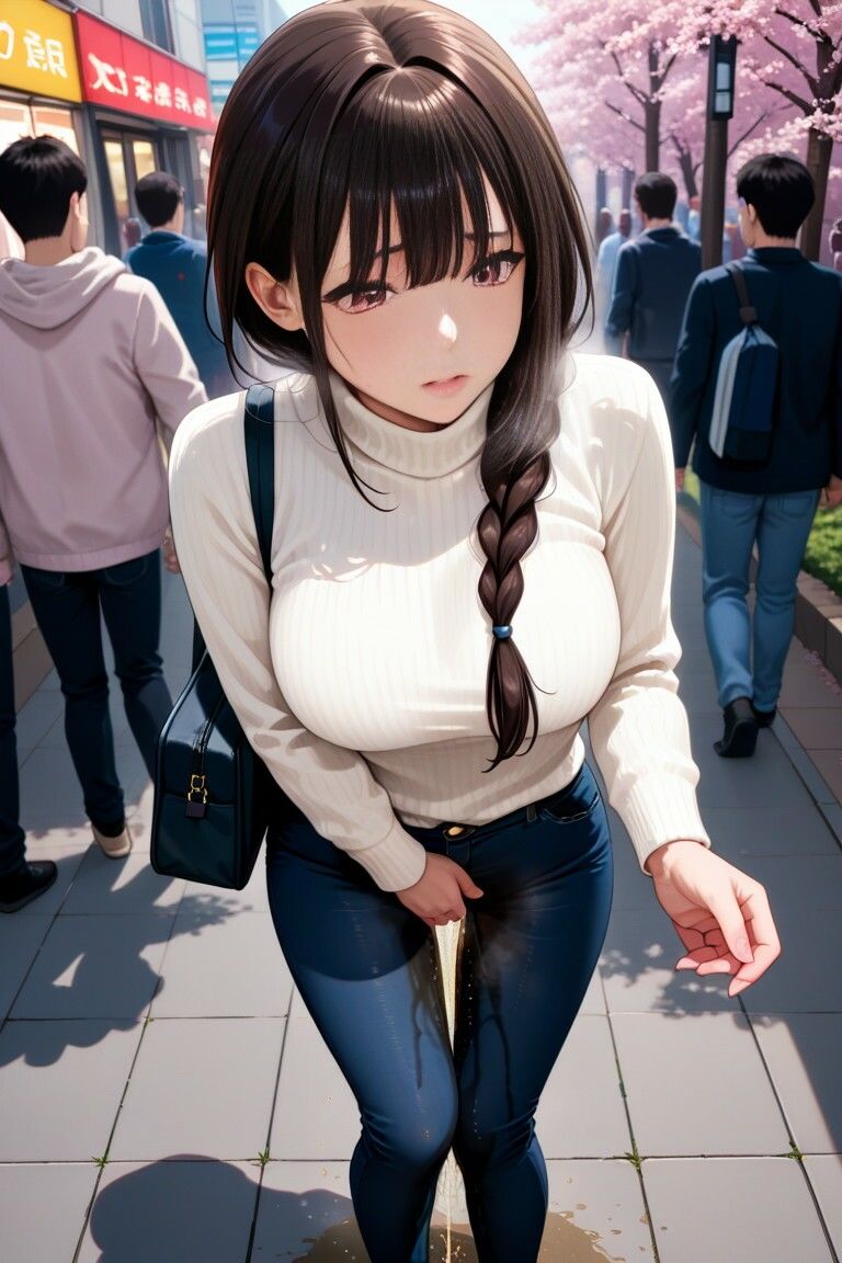 サンプル画像1:花見会場おもらし イラスト版(P-AI planning) [d_546225]