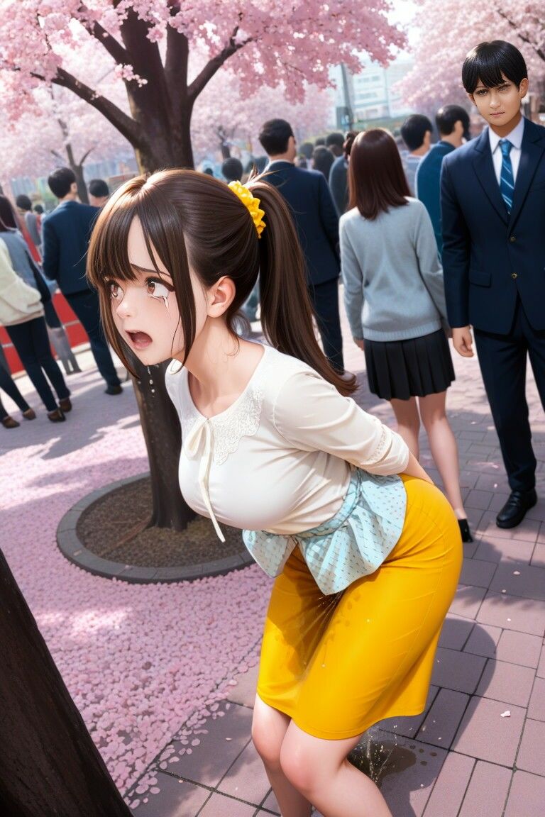 サンプル画像3:花見会場おもらし イラスト版(P-AI planning) [d_546225]