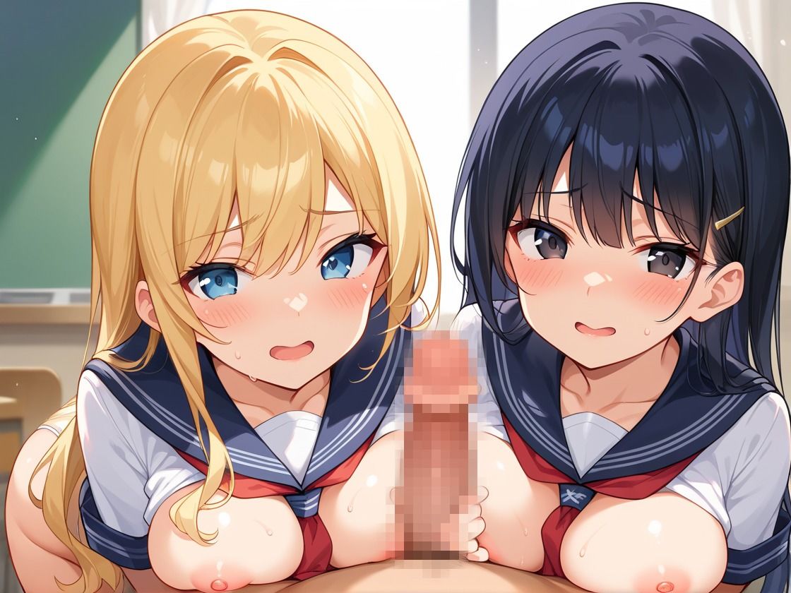 サンプル画像1:巨乳女子◯生と制服えっちして孕ませてみた(あんあんつけぼー) [d_546541]