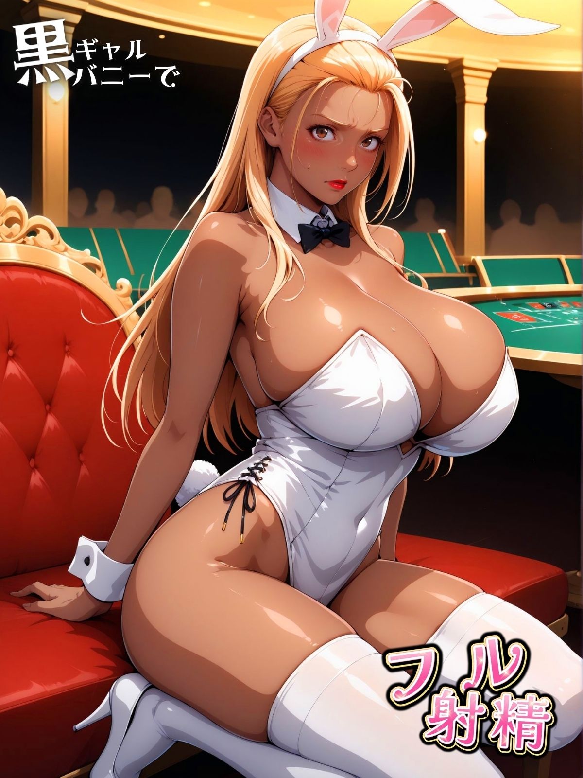 サンプル画像1:ブラックジャックよりもアツい！？  黒ギャルバニーでフル射精！(身勝手) [d_546559]