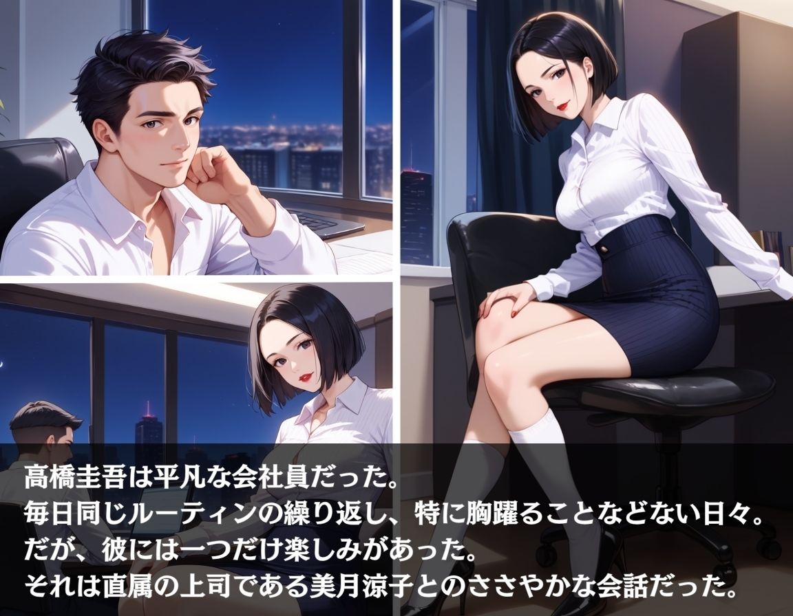 サンプル画像1:女上司はデカチンがお好き〜淫乱・乱交・誘惑に負ける男たち〜(もんもんクラブ) [d_546676]