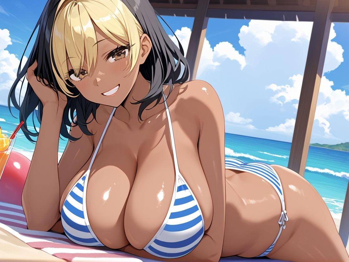 サンプル画像1:パパ活！爆乳褐色ギャル  南国編(ひなたのひよこ) [d_546824]