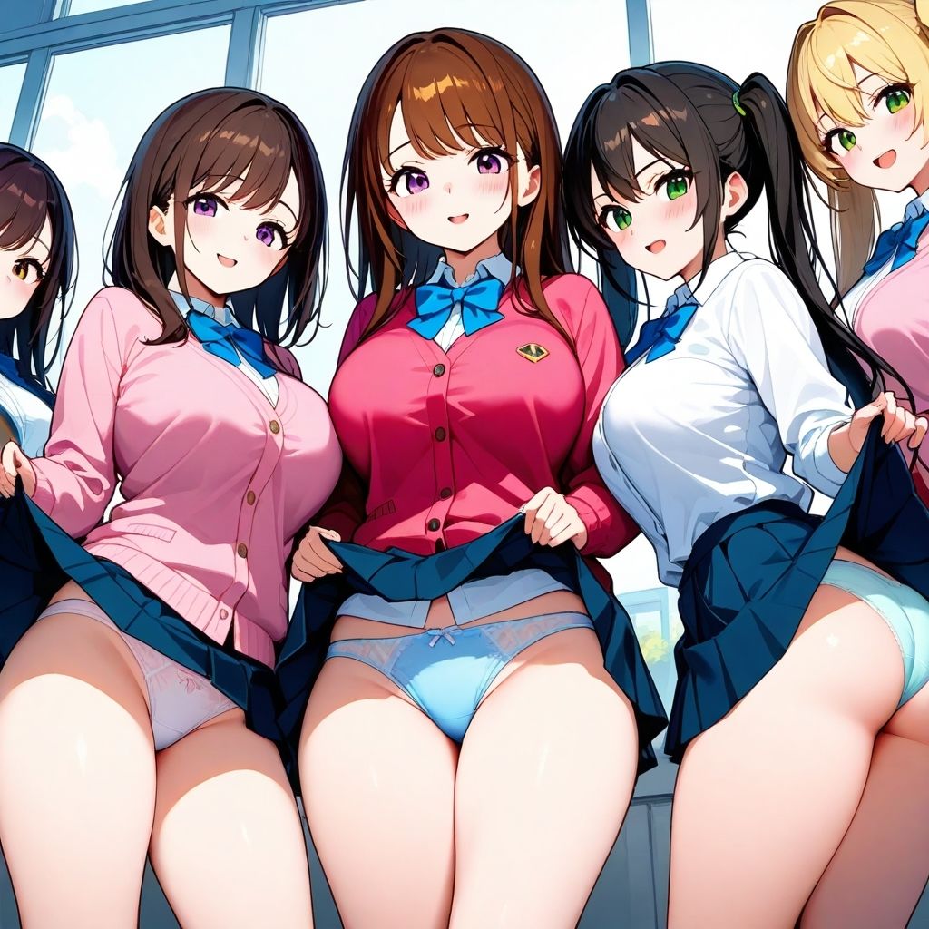 サンプル画像4:フェチコレVol.48 スカートをたくし上げてパンツを見せつけてくる巨乳JKたち【総枚数250枚】(満点星) [d_546918]