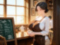 カフェ店員の人妻に誘惑され中出し不倫セックス