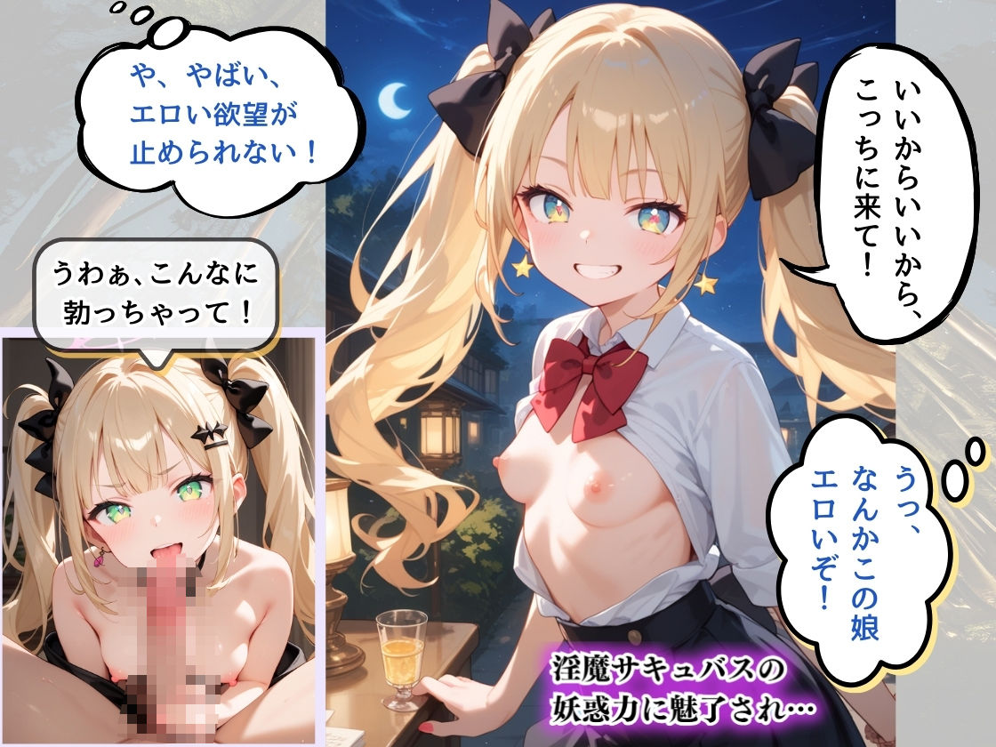 サンプル画像3:小悪魔サキュバスギャルは金髪ツインテール 逃れられない魅惑の甘い囁き 〜あなたの精気、ちょっとだけ〜(コスメロン) [d_547202]