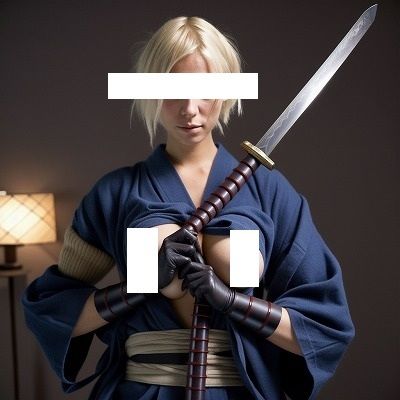 サンプル画像1:恐怖のくノ一（女忍者）グラビア写真500枚:危険！刀持っています。勃ったら切るよ。Killよ。（乳輪・乳首あり。）(MUTANTITS) [d_547368]