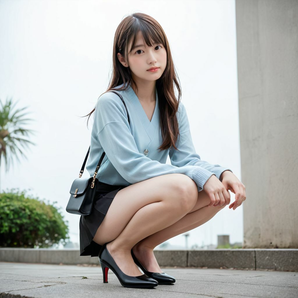 サンプル画像1:しゃがみ女子〜太もも・脚・パンチラを楽しむ画像集(AI美エロ) [d_547612]