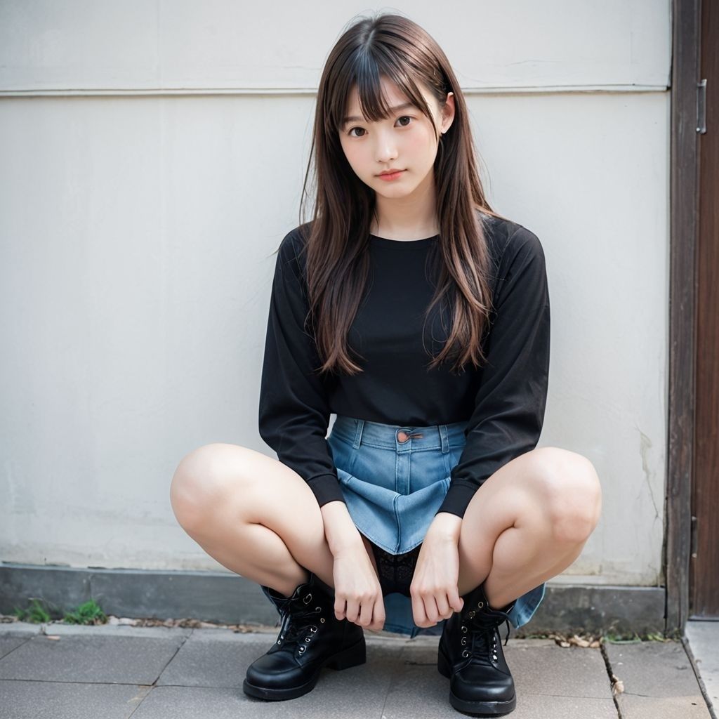 サンプル画像2:しゃがみ女子〜太もも・脚・パンチラを楽しむ画像集(AI美エロ) [d_547612]