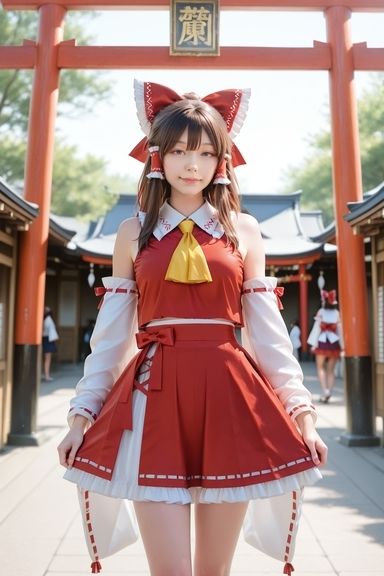 サンプル画像1:【2.5次元レイヤー】博麗霊夢 えちえちコスプレ(コスプレ研究所) [d_547642]