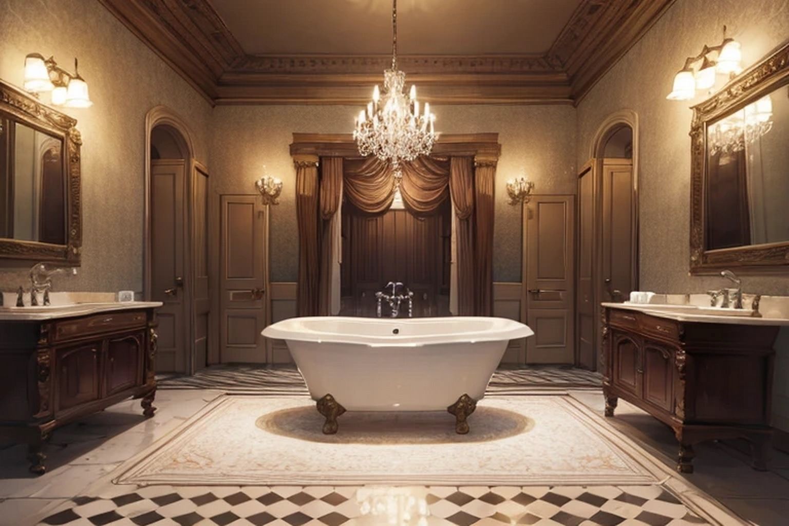 サンプル画像2:城・屋敷のバスルーム  背景素材(豊川内角) [d_547685]