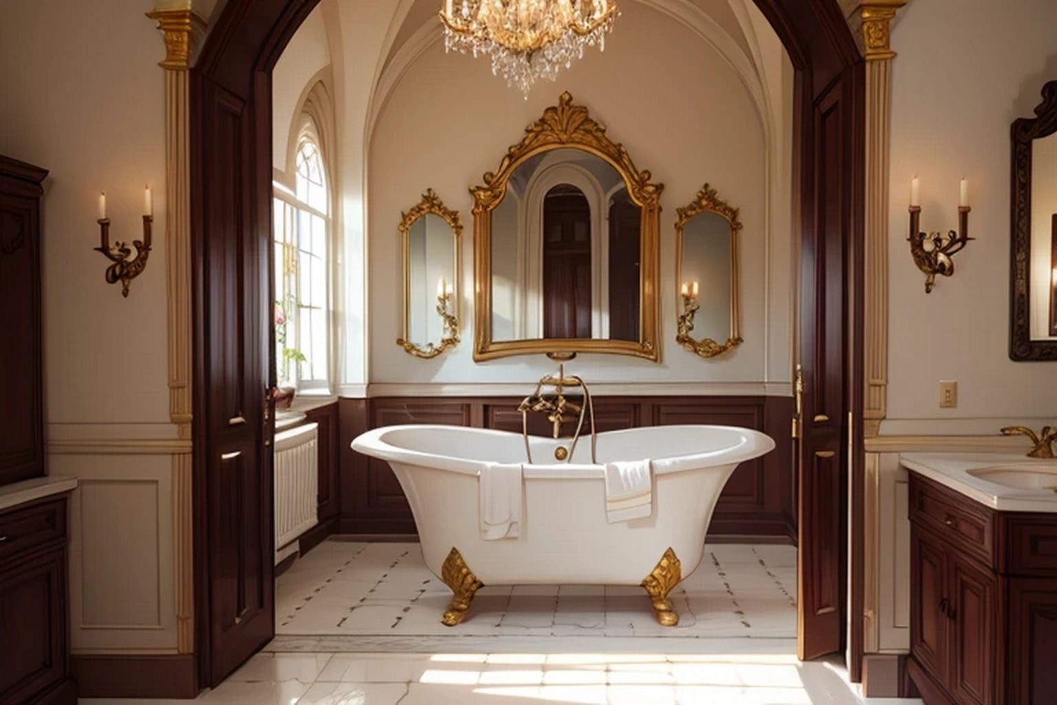 サンプル画像6:城・屋敷のバスルーム  背景素材(豊川内角) [d_547685]