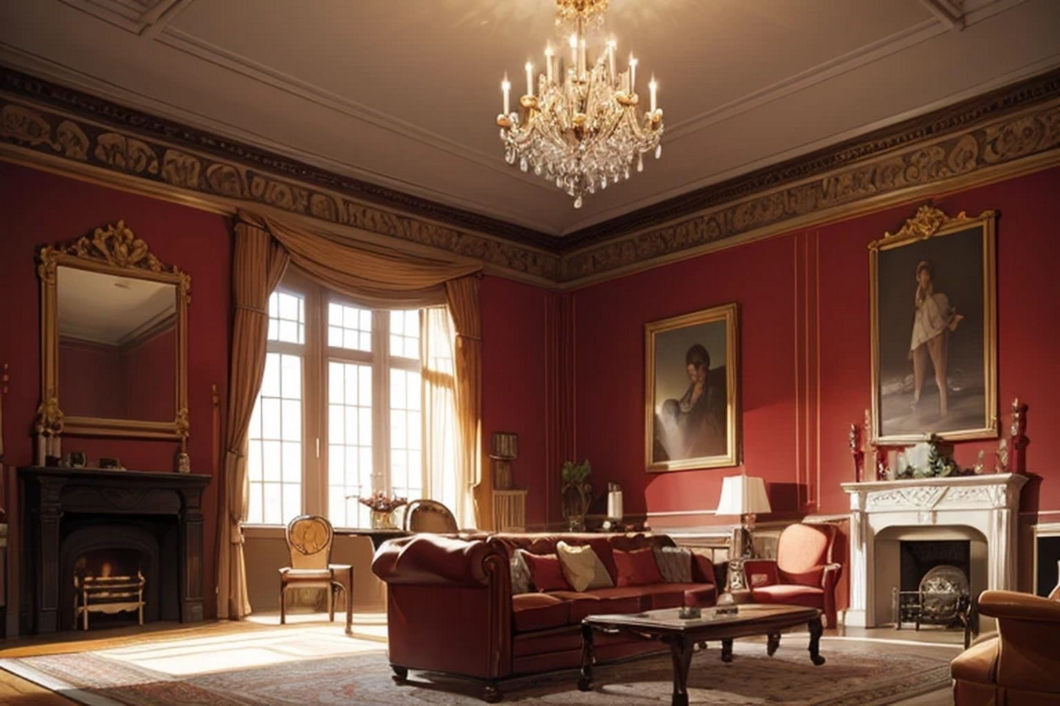 サンプル画像6:城・屋敷の応接室  背景素材(豊川内角) [d_547690]