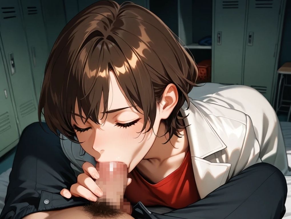 サンプル画像4:AIイラスト画像集  保健室の先生  フェラ特集(AI工房ひげめがね) [d_547703]