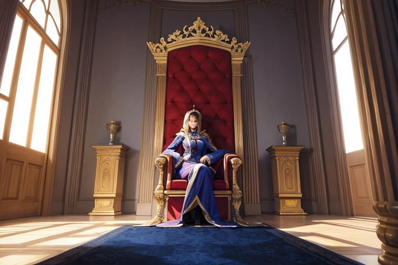 サンプル画像2:城・屋敷の玉座  背景素材(豊川内角) [d_547707]