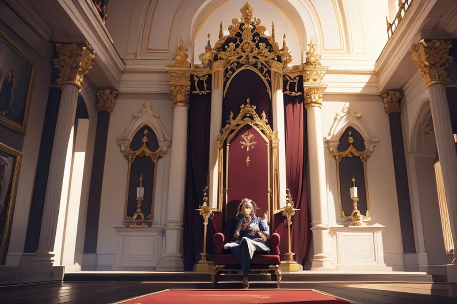 サンプル画像4:城・屋敷の玉座  背景素材(豊川内角) [d_547707]