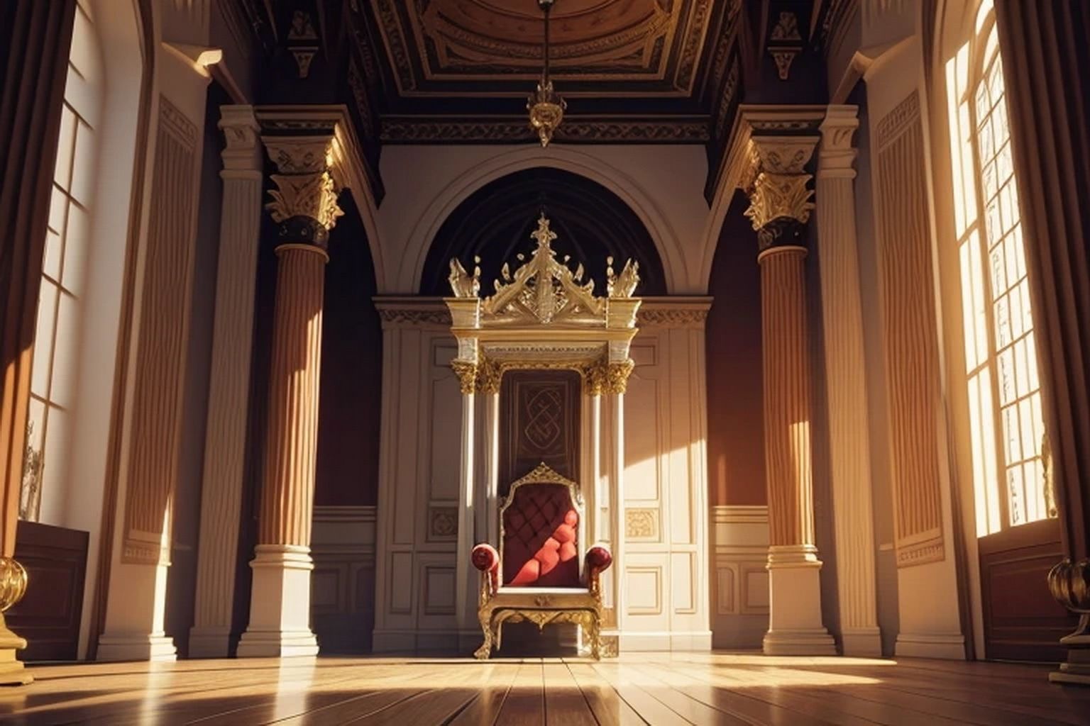 サンプル画像5:城・屋敷の玉座  背景素材(豊川内角) [d_547707]