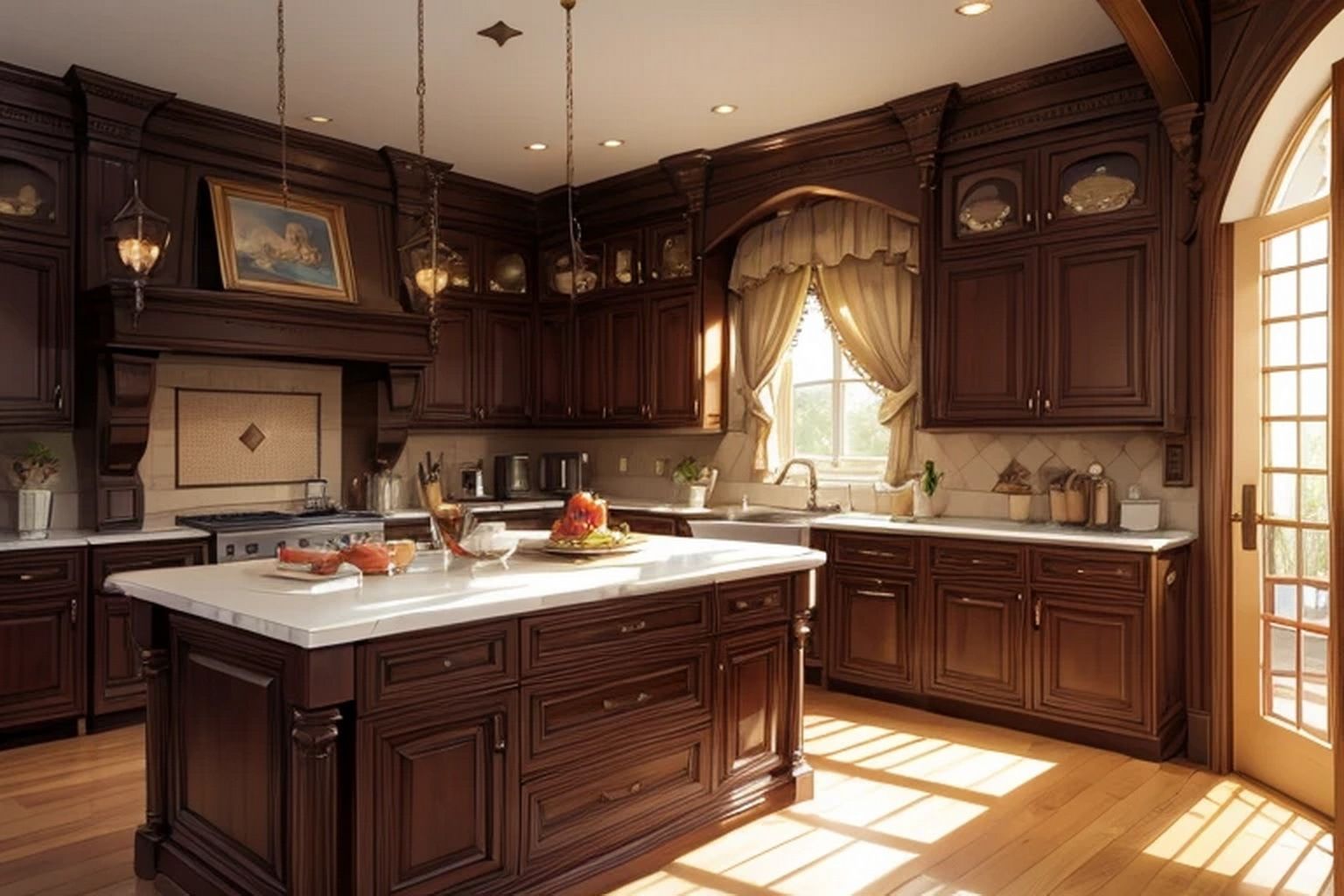 サンプル画像1:城・屋敷の調理室  背景素材(豊川内角) [d_547710]